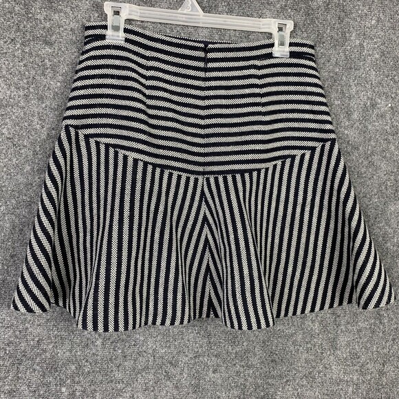 J Crew Factory Striped Flare Short Skirt Women Size 6 Wool Blend Lined Zip Back - Picture 6 of 9